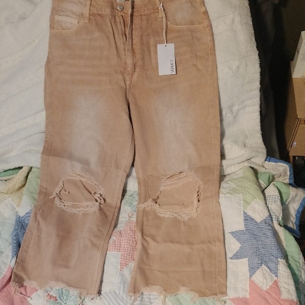 Salmon Distressed Women's Jeans